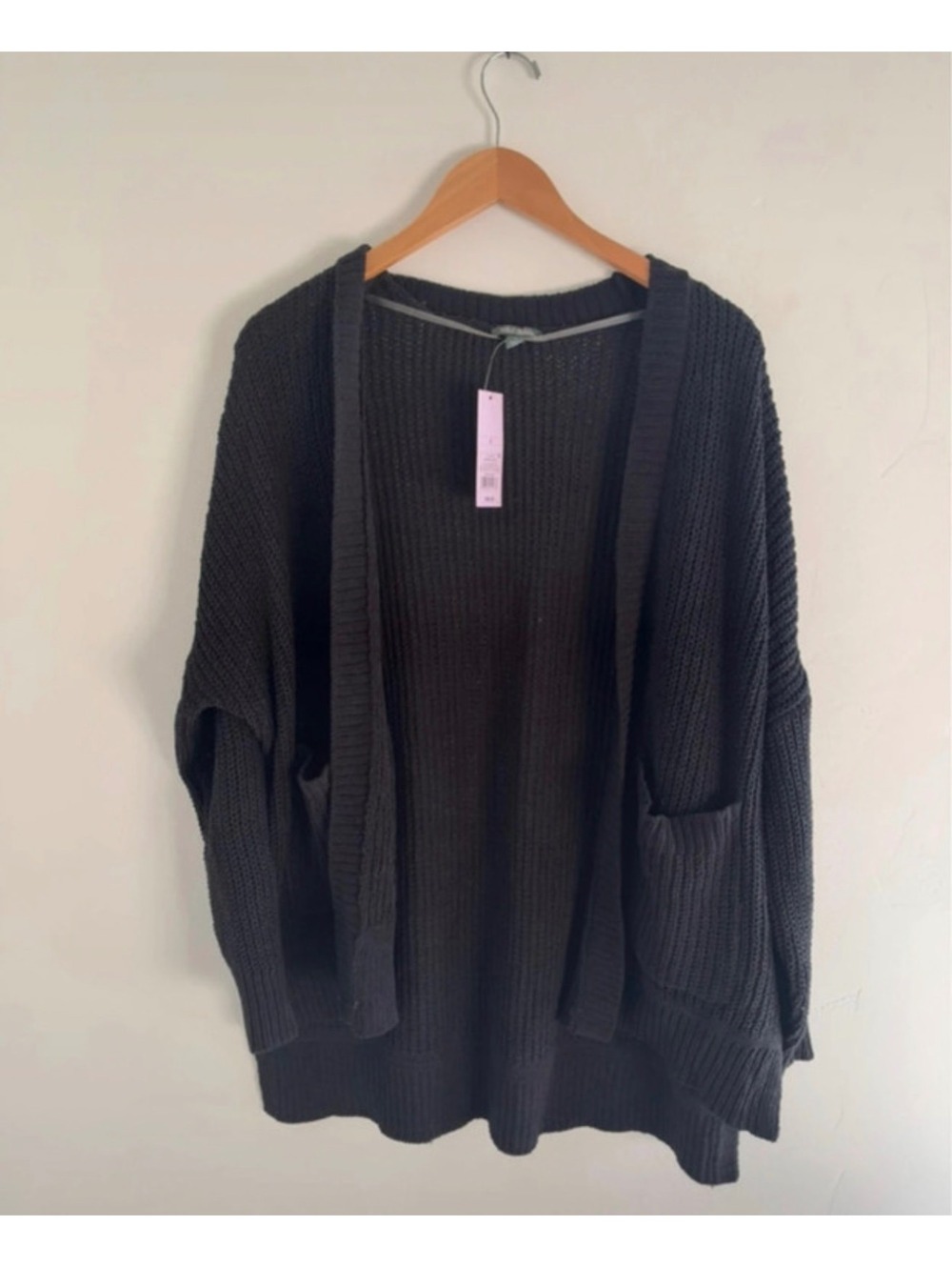Wild Fable Black Chunky Knit Open Front Cardigan Size Small NWT